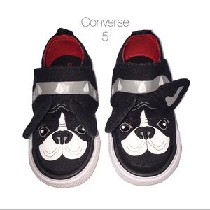 Converse Black Boston Terrier Tennis Shoes 5